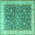 thumbnail image 1 of Ahgly Company Indoor Square Persian Turquoise Blue Traditional Area Rugs, 5' Square, 1 of 4