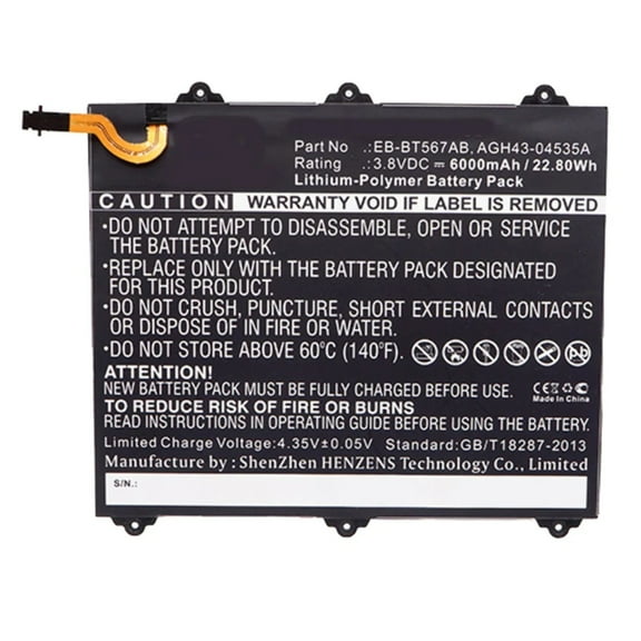 Batteries N Accessories BNA-WB-P5198 Tablets Battery - Li-Pol, 3.8V, 6000 mAh, Ultra High Capacity Battery - Replacement for Samsung EB-BT567ABA Battery