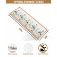 thumbnail image 5 of Blue Flowers Rustic Stair Treads Non Slip Indoor for Wooden Steps, Spring Vintage Botanical Floral Beige 7 Pcs Stair Mats for Elders Dogs, 8 x 30 Inch Carpet Treads Runner Rugs for Staircase, 5 of 7