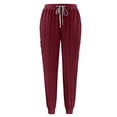 thumbnail image 3 of Scrub Pants For Women Solid Color Cargo Jogger Bottoms with 4 Pockets Lightweight, Ultra Soft Stretch Fabric, 3 of 4