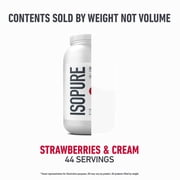 Isopure Zero Carb Protein Powder, Strawberries & Cream, 25g Protein, 3 Lb
