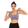 thumbnail image 1 of Women's Sports Bra Space Tie-Dye X-Back with Removable Pads for Yoga Running Fitness Workout, 1 of 8