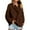 Brown _AG07, variant on Lumtrix Sweatshirt for Women Oversized Casual Long Sleeve Button Henley Neck Pullover Tops Fall Winter Fashion Outfits Clothes Red _AG07 XL