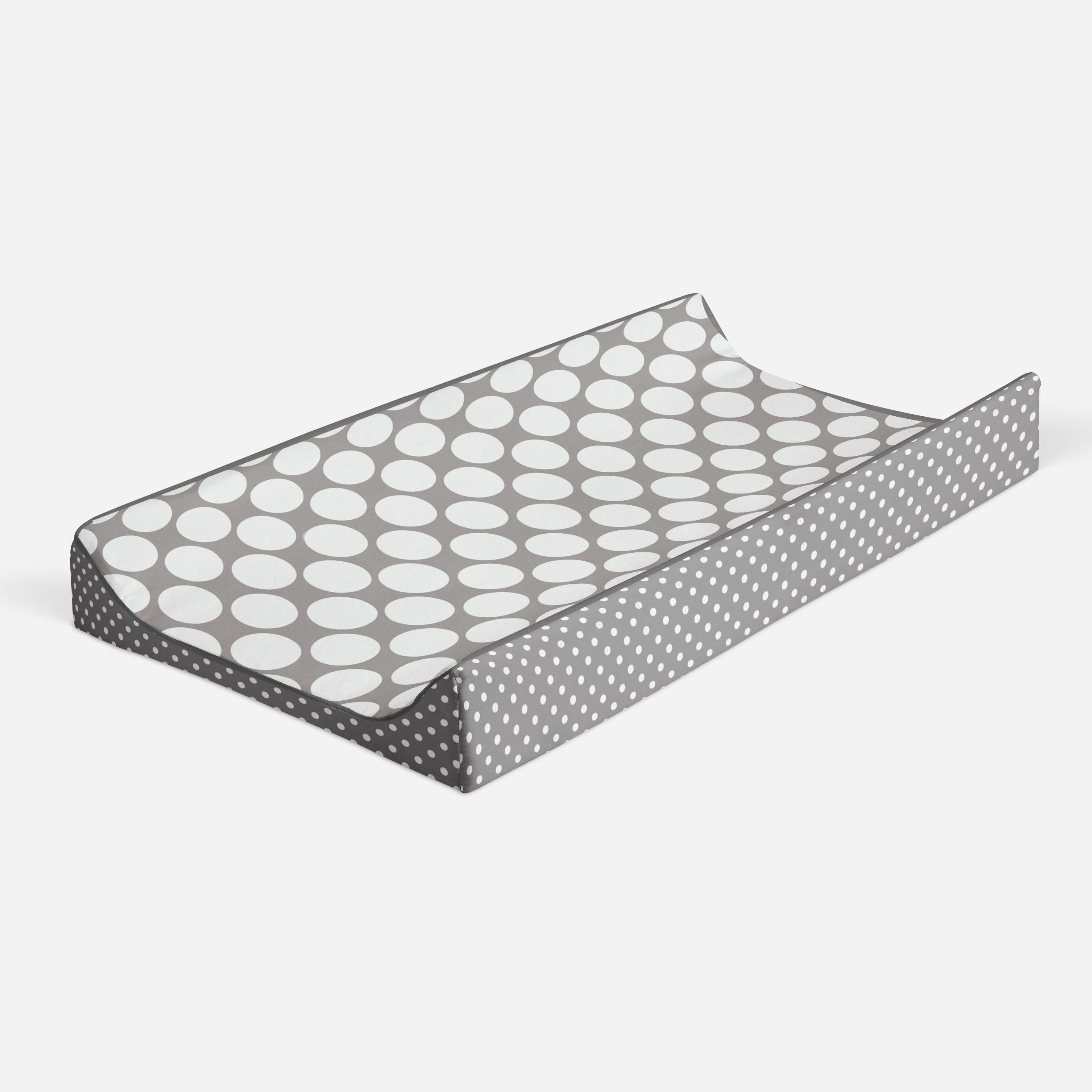 Bacati - Mix N Match Chevron/Dots Gray Neutral Quilted Changing Pad Cover