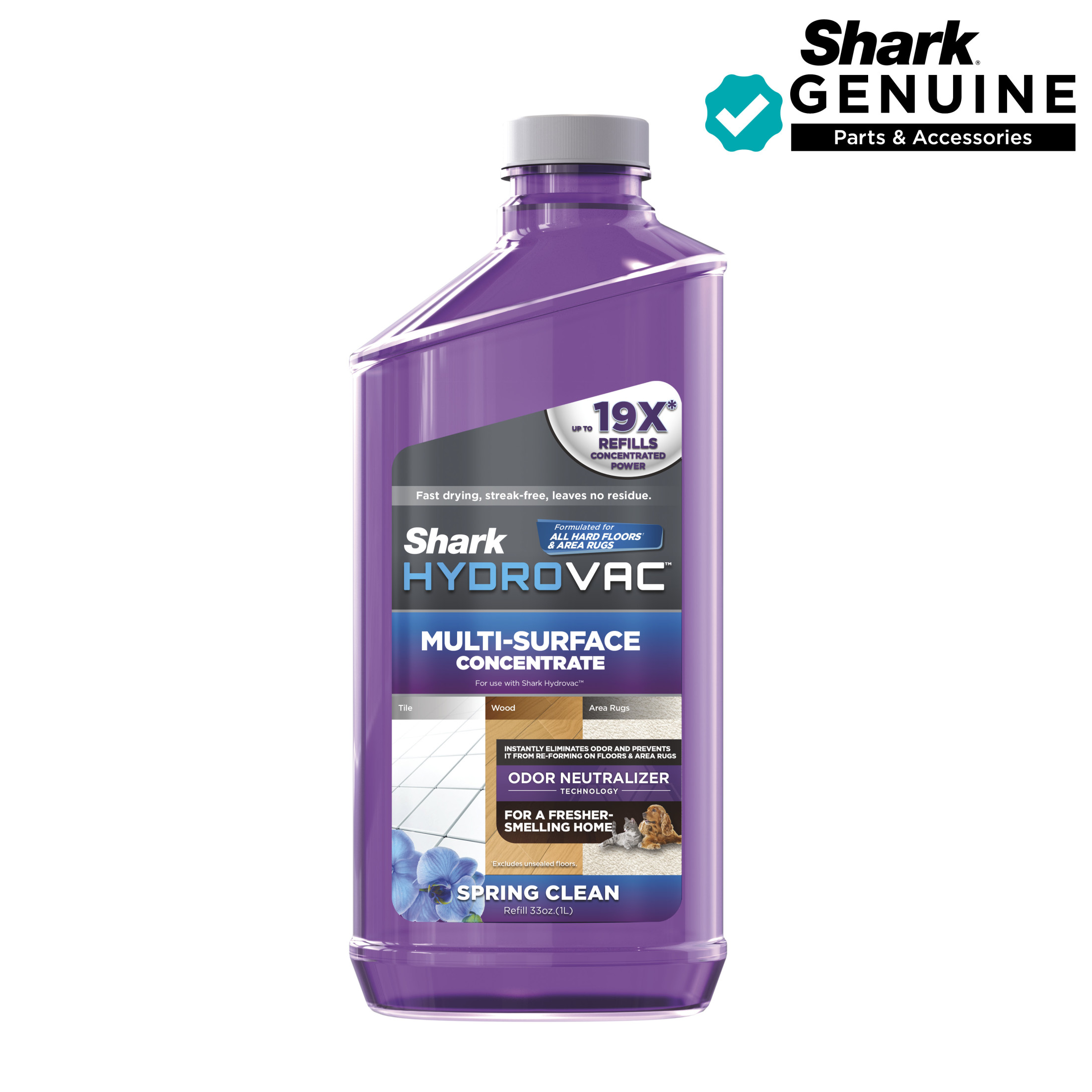 Shark Hydrovac Antibacterial Floor Cleaners , with Hydro™ Multi-Surface Concentrate, 1L, Spring Clean, All Hydrovac 3-in-1 Cleaners, (4 Pack)