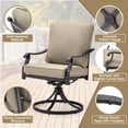 thumbnail image 5 of MELLCOM Patio Swivel Chair Set of 2, Heavy Duty Outdoor Dining Chairs with Thickened Cushions, Metal Patio Chairs Gentle Rocker for Outside, Garden Lawn & Porch, Backyard, Khaki, 5 of 9