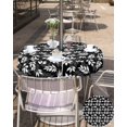 thumbnail image 5 of Outdoor Tablecloth with Umbrella Hole and Zipper 60R Spring Pastoral Leaves Black Table Cover for Round Tables Waterproof Tabletop Collection for Patio Garden Picnic Camping, 5 of 6