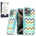 thumbnail image 2 of Designed for Samsung Galaxy S23 Ultra Fashion Pattern Design Stylish Tough 2in1 Soft TPU + PC Shockproof Hybrid Sturdy Heavy Duty Phone Case Cover [ZigZag], 2 of 5