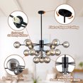 thumbnail image 4 of Lzawvm Sputnik Chandelier Modern Large Chandeliers 15-Lights Dining Room Light Fixture for Kitchen Island Living Room Bedroom Black Globe 39 inch, 4 of 11