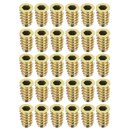 

Threaded Insert Nuts Zinc Alloy Hex Socket M6 Internal Threads 18mm Length 30pcs