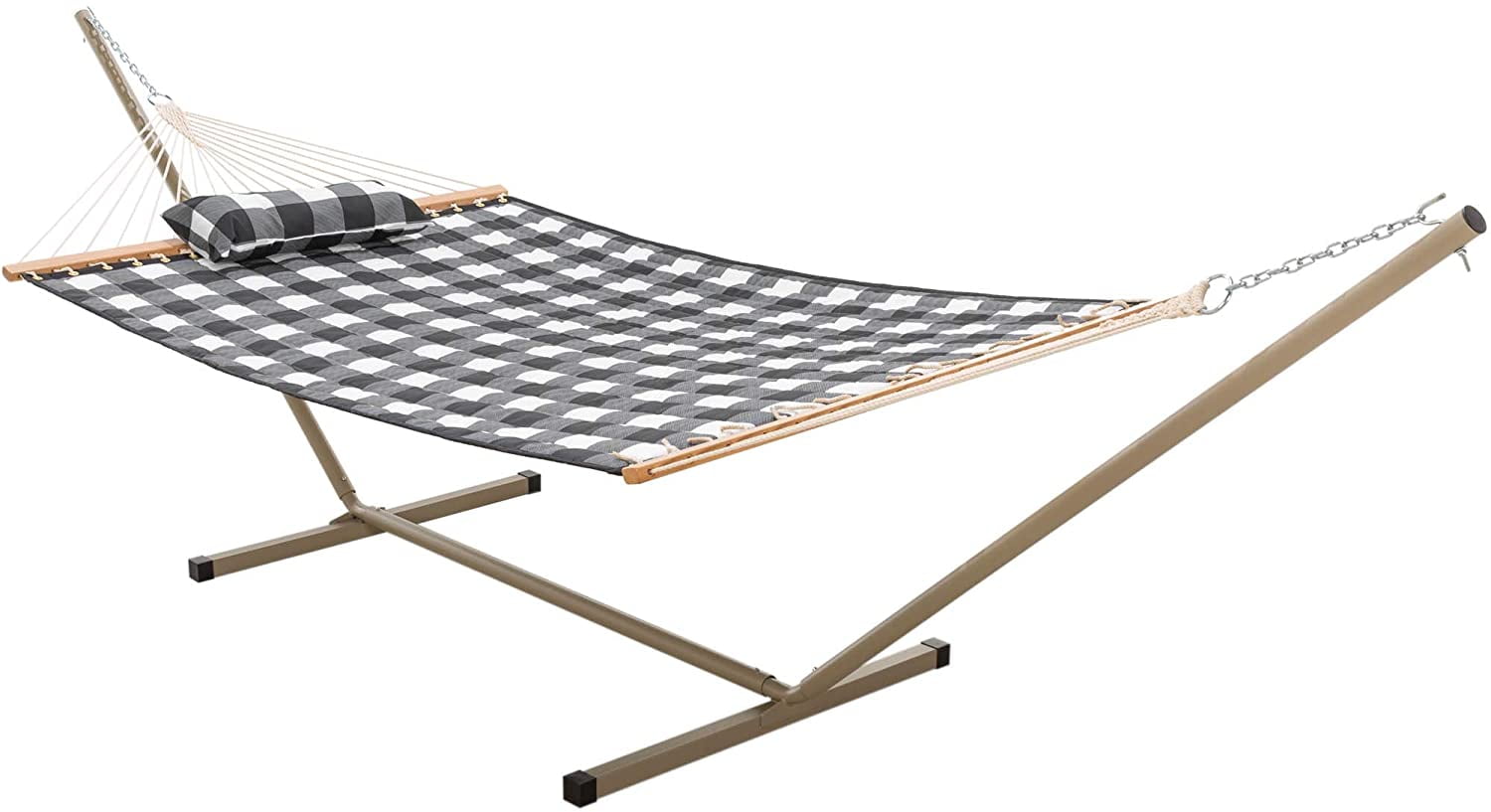 Castaway Living Buffalo Plaid Quilted Hammock with Patented KD Space