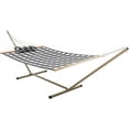 thumbnail image 1 of Castaway Living Buffalo Plaid Quilted Hammock with Patented KD Space Saving Stand & Detachable Pillow, Perfect for Any Backyard Space, 1 of 6