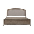thumbnail image 3 of Liberty Furniture Queen Storage Bed Frame with Footboard Drawer - Burnished Beige Oak Wood, 3 of 9