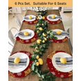 thumbnail image 4 of 13 Inch Round Placemats Set of 6, Red Christmas Non Slip Heat Insulation PP Table Mats, Winter Xmas Snowflakes Textured Washable Place Mats for Kitchen Dining Party Table Decor, 4 of 7
