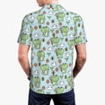 thumbnail image 4 of Balery Cute Floral Frog Printed Men’s Short Sleeve Polo Shirt, Midweight Men's Shirt,Golf Polo shirts -Medium, 4 of 9