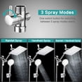 thumbnail image 2 of 10 Inch High Pressure Rainfall Shower Head/Handheld Shower Combo with 11 Inch Extension Arm, 9 Settings Adjustable Anti-leak with Holder/Hose, Height/Angle Adjustable, Chrome, 2 of 7