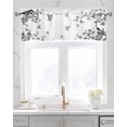 thumbnail image 2 of Grey Summer Botanical Linen Curtain Valance for Bedroom/Bathroom/Kitchen/Office/Living/Dining Room Window,Watercolor Birds Spring Floral Rod Pocket Topper Decorative Cafe Drapes Panel 60"x18", 2 of 6