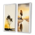 thumbnail image 3 of Designart "Countryside Tree Silhouette at Sunset I" Landscape Forest Framed Wall Art Set Of 2 - Country Yellow Framed Canvas Set For Living Room Decor, 3 of 6