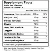 Test Booster Maximum, Testosterone Booster Strength for Men - 90 Capsules