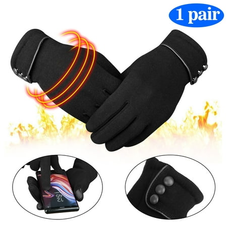 Soft Fleece Lining Warm Thick Winter Anti-Slip Touchscreen Cold Proof Fleece Gloves for (Best Glove Liners For Extreme Cold)