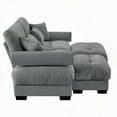 thumbnail image 4 of Modern Over-Size 2-Seater Sofa with Ottoman in Grey Velvet for Living Room, 4 of 14