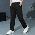 thumbnail image 5 of Boys' Casual Pull-On Pants with Elastic Waistband and Side Pockets Lightweight Loose Fit Breathable Trousers for School Uniform Outdoor Hiking Everyday Wear, 5 of 9