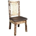 thumbnail image 3 of Glacier Country Collection Side Chair w/ Upholstered Seat, Saddle Pattern, 3 of 4