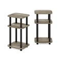 thumbnail image 5 of Furinno Just 3-Tier Turn-N-Tube Curve End Table, Side Table, 2-Pack, French Oak/Black, 5 of 6