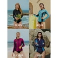 thumbnail image 2 of Charmo Womens Rash Guard Shirt Long Sleeve Raglan Sun Protection Swim Shirt Bathing Suit UPF 50+, 2 of 6