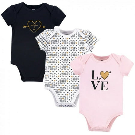 UPC: 0660168529593 | Hudson Baby Infant Girl Cotton Bodysuits 3pk  Love Xoxo  0-3 Months