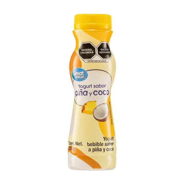 Yogurt bebible Great Value piña coco 220 g