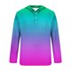 thumbnail image 4 of Blusa de manga larga con capucha para hombre, estilo informal, con botones, estampado degradado, de poliéster, 4 of 4