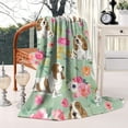 thumbnail image 2 of Basset Hound and Pioneer Flower Blanket,Comfortable Soft Lamb Wool Throw Blanket,All Season,Warm Lightweight Blankets for Sofa Bed Couch Living Room Chair,60"x80", 2 of 4