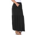 thumbnail image 2 of White Mark Women’s Plus Size Soft Tiered Maxi Skirt, 2 of 6