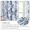 thumbnail image 6 of NICETOWN Blackout Floral Curtains for Living Room, Watercolor Foliage Light Blocking Curtains Thermal Insulated Energy Efficient Grommet Drapes, Blue, 52"x84", 2 Panels, 6 of 8