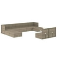 thumbnail image 5 of 10 Piece Patio Lounge Set with Cushions Gray Poly Rattan, 5 of 12