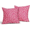 thumbnail image 5 of Hot Pink Beige Daisy Floral Pillow Covers 16X16 Inch Vintage Flowers Decorative Pillow Cases Set of 2 Preppy Block Print Cotton Linen Throw Pillows Farmhouse Decor For Couch Porch Cushion Outdoor, 5 of 6