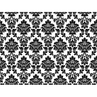 1/4 Sheet ~ Damask Black on White Wedding Background ~ Edible Cake/Cupcake Topper!!!