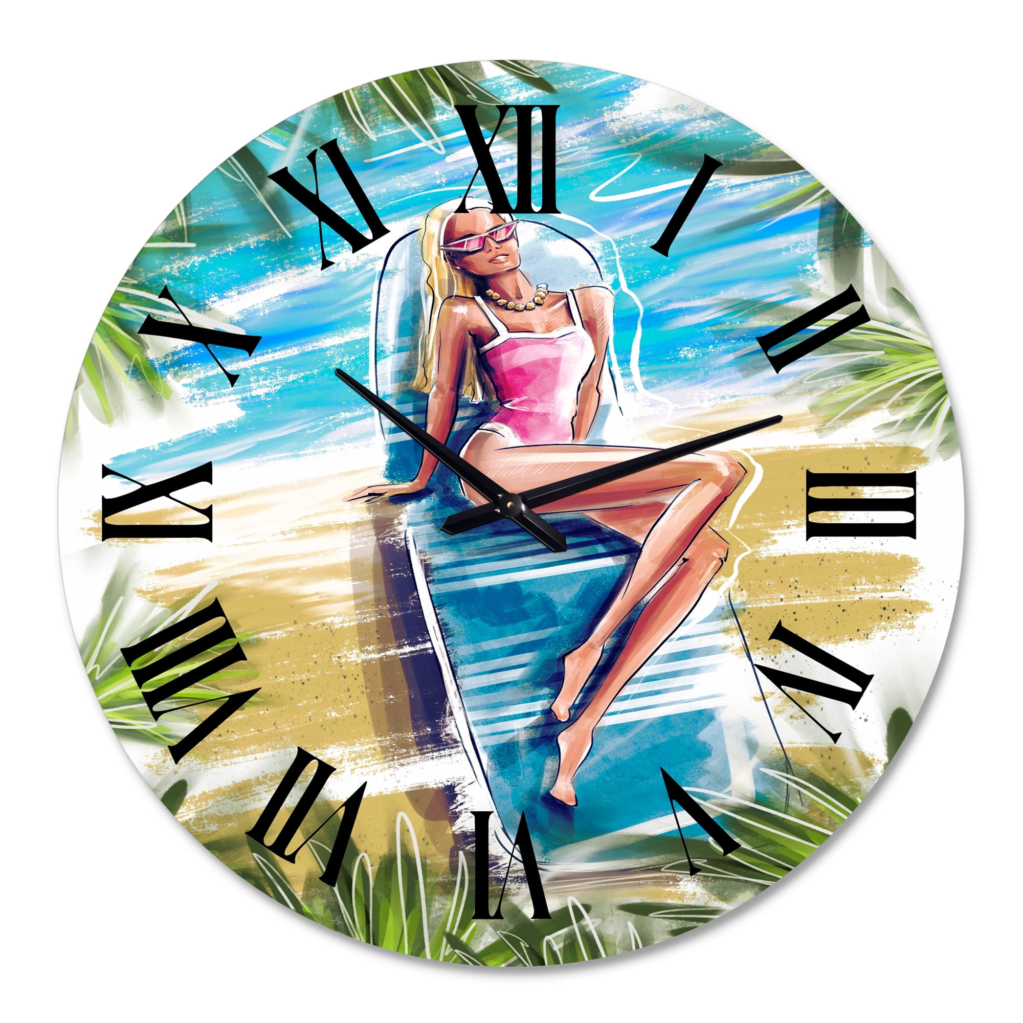 Designart 1 in Coastal Wall Clock