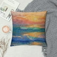 thumbnail image 2 of Landscape Blue Waves Beach Sunset Pillowcases Nature Ocean Seaside Oil Painting Pillow Case Decorative Throw Pillow Cover for Home Sofa Office, 2 of 5