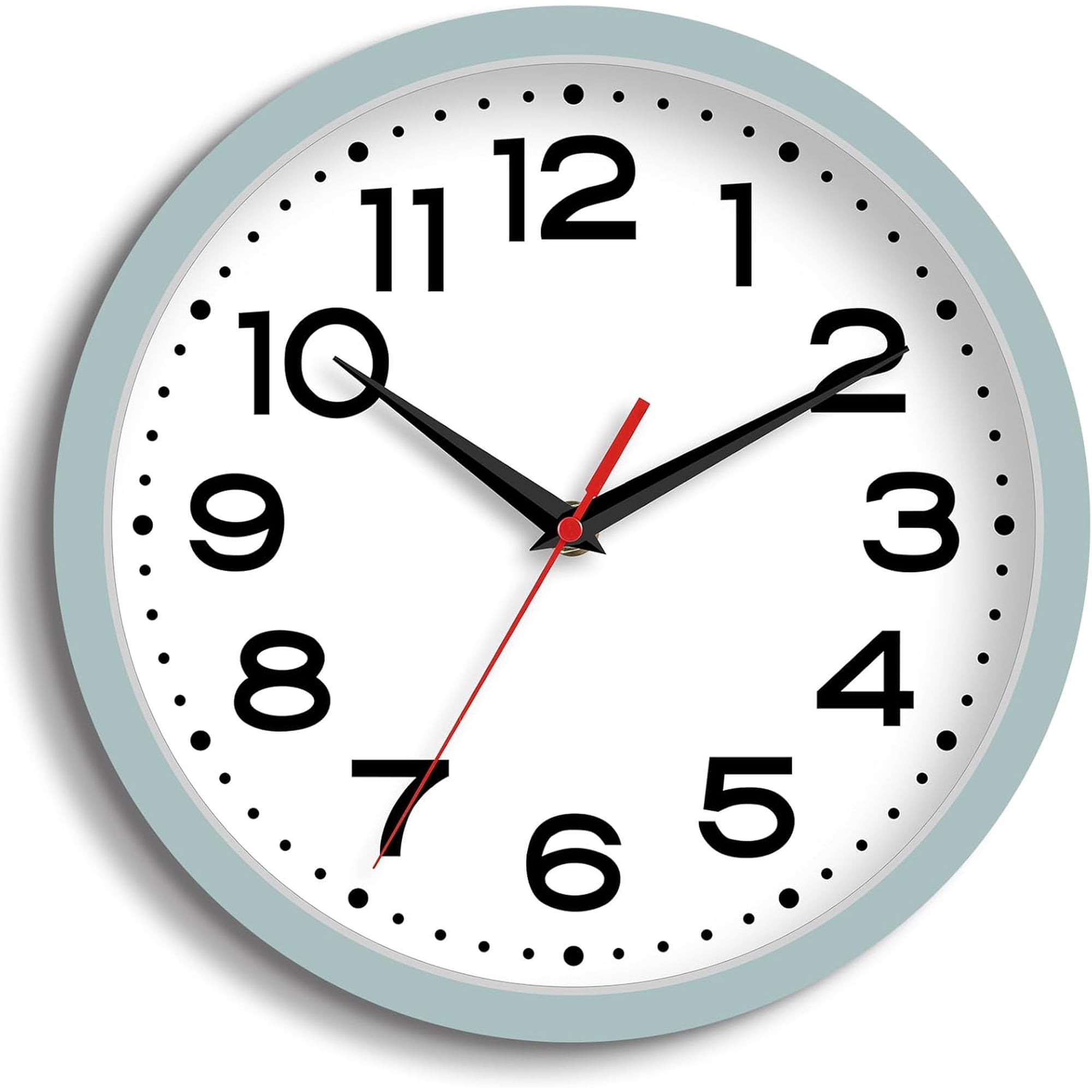 8 Inch Small Wall Clock, Battery Operated Silent Non Ticking