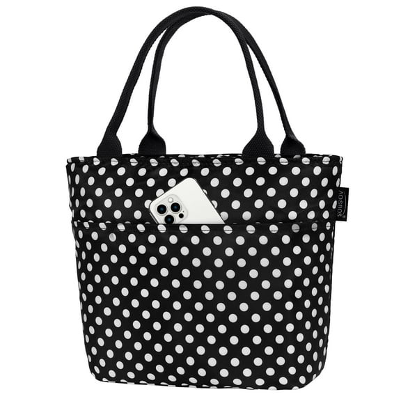 Aosbos Lunch Bag for Women Insulated Lunch Tote Bag Leakproof Meal Prep Lunch Box Polka Dot 10L