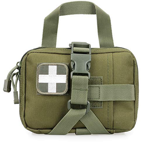 Molle EMT Pouches Rip-Away Military IFAK Medical Bag Outdoor Emergency Survival Kit Quick Release Design Include Red Cross Patch LIVANS Tactical First Aid Pouch 