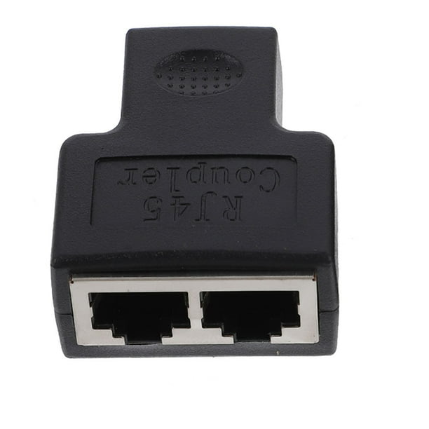 Adaptador de cáncero de plástico Ethernet Splitter RJ45 Ethernet Cable Splitter adaptador
