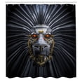 thumbnail image 2 of Ambesonne Robot Shower Curtain, Mechanic Lion Face Drawing, 69"Wx84"L, Dark Cocoa Vermilion and Fawn, 2 of 4