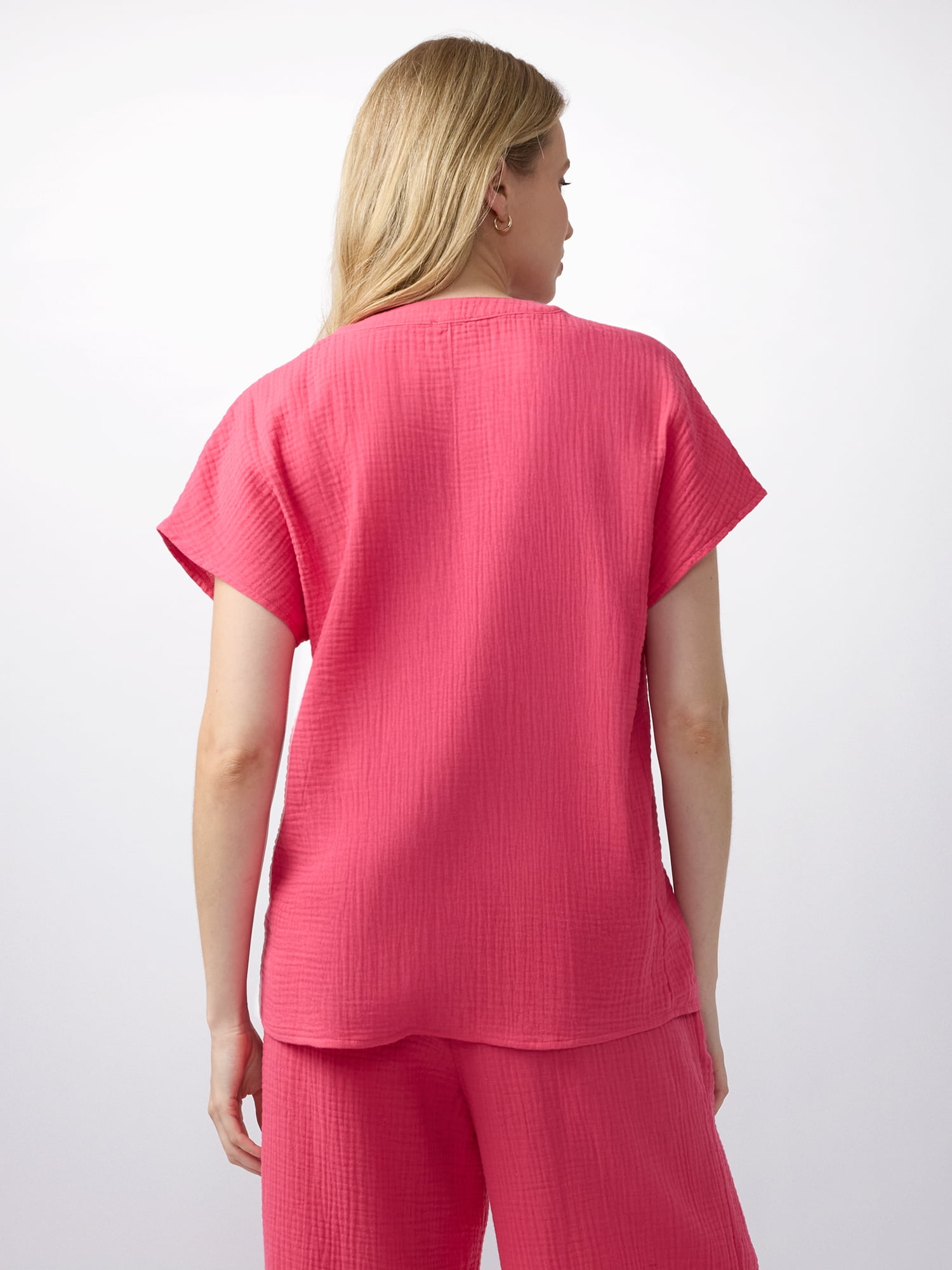 Ingrid & Isabel For Every Belly Women's Maternity Short Sleeve Gauze Top, Sizes S-XXL