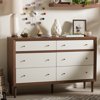 Baxton Studio Harlow Mid-Century Modern Scandinavian Style Wood 6-Drawer Storage Dresser-Finish:Walnut/Multi,Style:Scandinavian