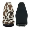thumbnail image 3 of Uorisanigo 2PCS Car Seat Covers for Front Seats, Plush Automotive Seat Covers, Brown Cow Print Vehicle Seats Protectors Driver Interior Accessories Universal for Most Cars, SUV, 3 of 7
