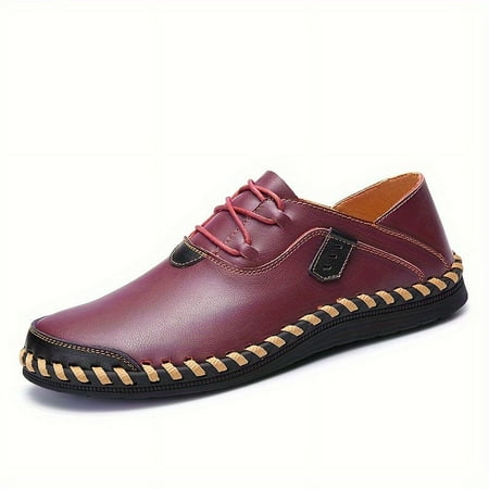 FLTHDD Mens Solid Colour Business Style Dress Shoes Comfy Non Slip Rubber Sole Lace Up Formal Shoes Mens Footwear Gift