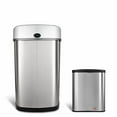 thumbnail image 3 of Ninestars AMZ-50-9/8-1 Automatic Touchless Motion Sensor Oval & Rectangular Trash Can Combo Set, 13 gal/2 gal, Stainless Steel, 3 of 3